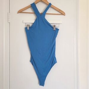 Blue Halter Gaze Bodysuit